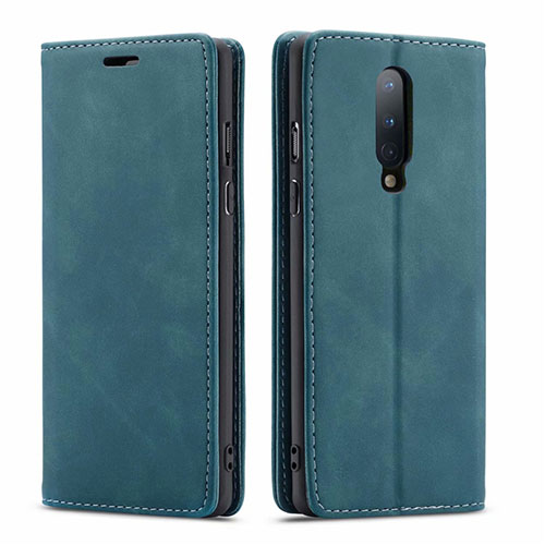 Leather Case Stands Flip Cover T07 Holder for OnePlus 8 Green