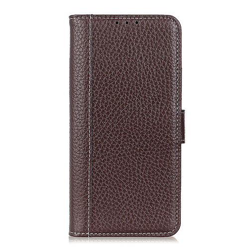 Leather Case Stands Flip Cover T07 Holder for OnePlus 8 Pro Brown