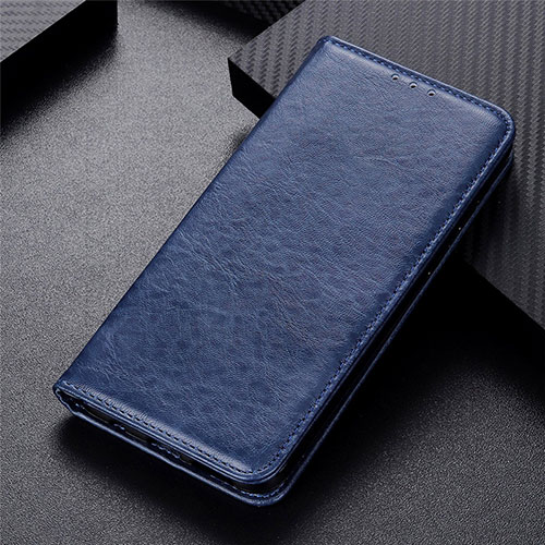 Leather Case Stands Flip Cover T07 Holder for Oppo A91 Blue