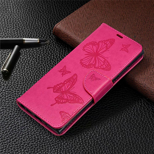 Leather Case Stands Flip Cover T07 Holder for Samsung Galaxy Note 20 Ultra 5G Hot Pink