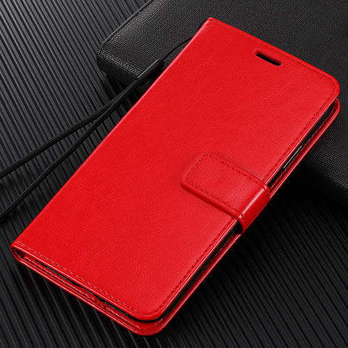 Leather Case Stands Flip Cover T07 Holder for Xiaomi Mi 10 Red