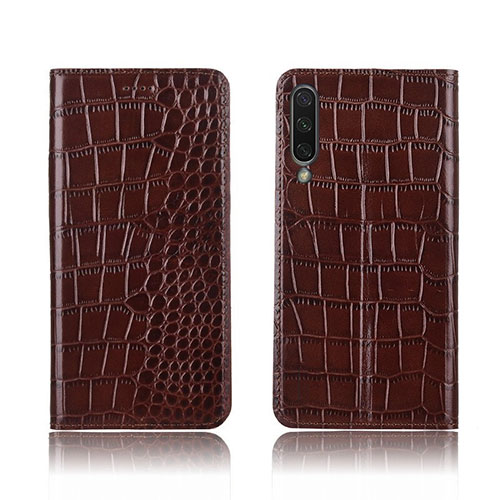 Leather Case Stands Flip Cover T07 Holder for Xiaomi Mi A3 Brown
