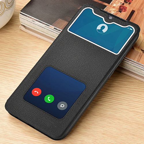 Leather Case Stands Flip Cover T07 Holder for Xiaomi Redmi Note 8 Black
