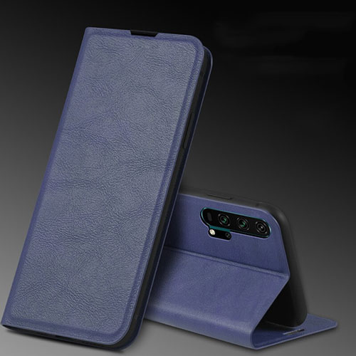 Leather Case Stands Flip Cover T08 Holder for Huawei Honor 20 Pro Blue