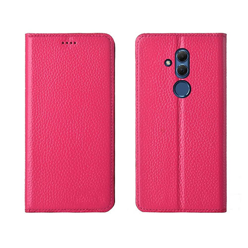Leather Case Stands Flip Cover T08 Holder for Huawei Mate 20 Lite Hot Pink