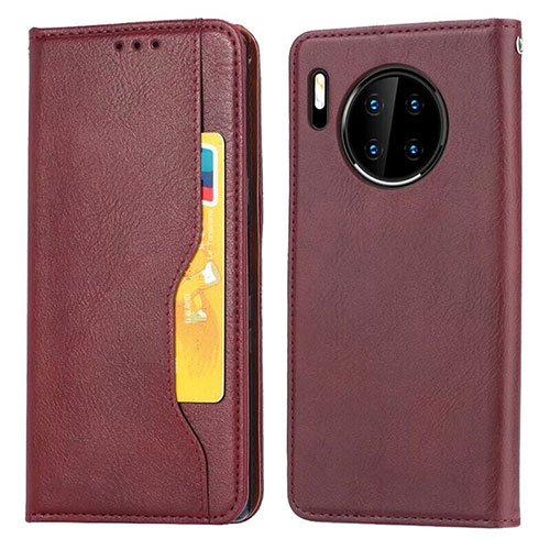 Leather Case Stands Flip Cover T08 Holder for Huawei Mate 30 Red Wine