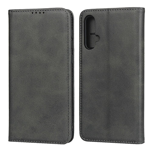 Leather Case Stands Flip Cover T08 Holder for Huawei Nova 5 Pro Black