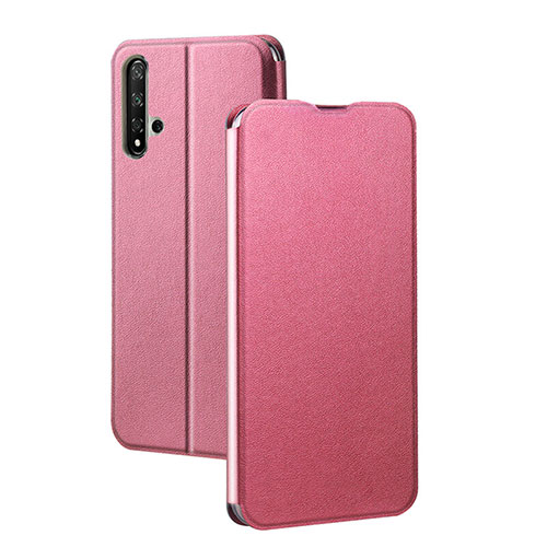 Leather Case Stands Flip Cover T08 Holder for Huawei Nova 5T Pink