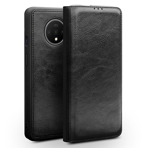 Leather Case Stands Flip Cover T08 Holder for OnePlus 7T Black