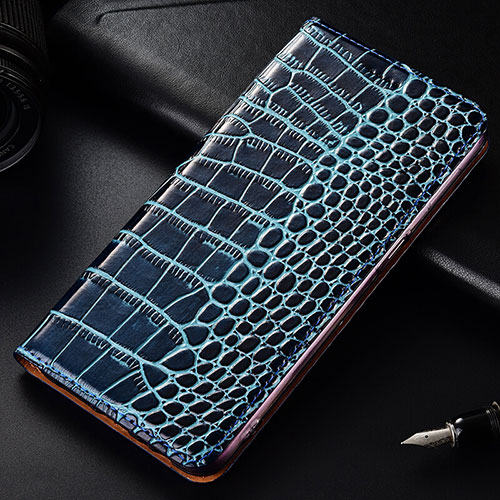 Leather Case Stands Flip Cover T08 Holder for OnePlus 7T Pro Blue