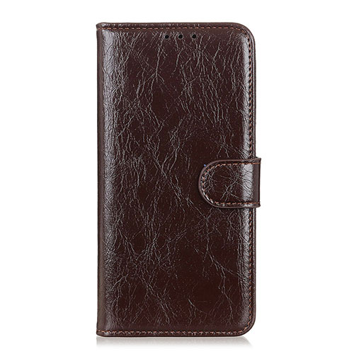 Leather Case Stands Flip Cover T08 Holder for Realme X50 Pro 5G Brown