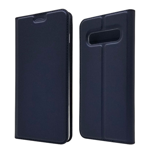 Leather Case Stands Flip Cover T08 Holder for Samsung Galaxy S10 5G Blue
