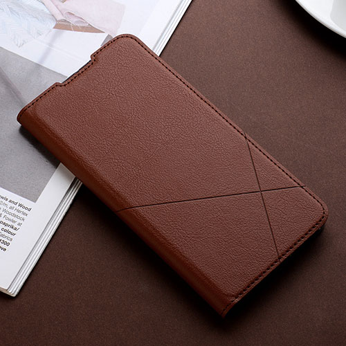 Leather Case Stands Flip Cover T08 Holder for Xiaomi Mi 9T Brown