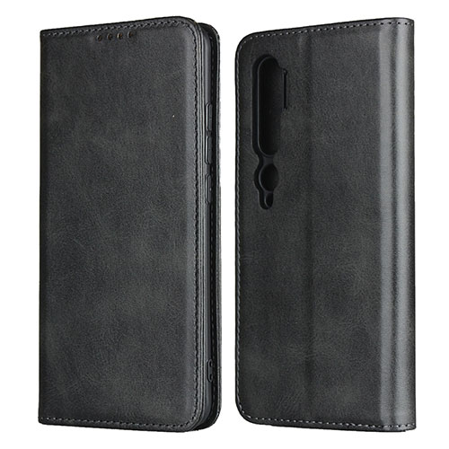 Leather Case Stands Flip Cover T08 Holder for Xiaomi Mi Note 10 Black