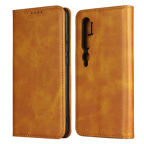 Leather Case Stands Flip Cover T08 Holder for Xiaomi Mi Note 10 Orange