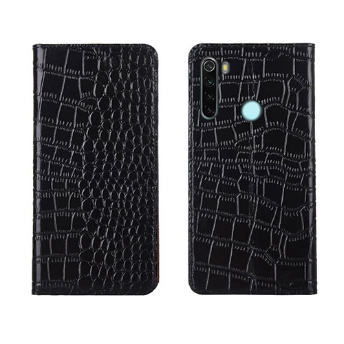 Leather Case Stands Flip Cover T08 Holder for Xiaomi Redmi Note 8 Black