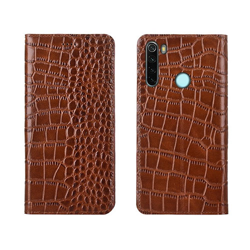 Leather Case Stands Flip Cover T08 Holder for Xiaomi Redmi Note 8 Orange