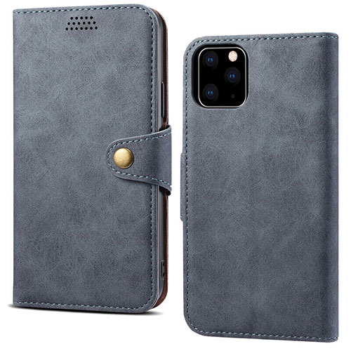 Leather Case Stands Flip Cover T09 Holder for Apple iPhone 11 Pro Gray