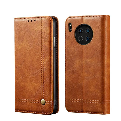 Leather Case Stands Flip Cover T09 Holder for Huawei Mate 30 Pro 5G Orange