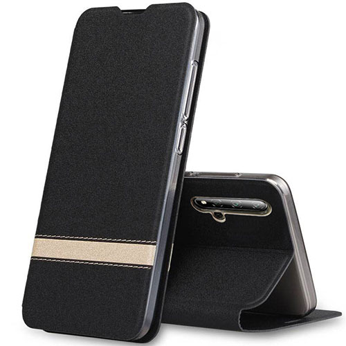 Leather Case Stands Flip Cover T09 Holder for Huawei Nova 5T Black