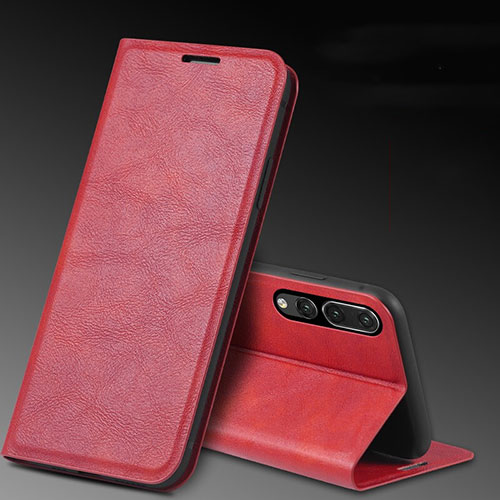 Leather Case Stands Flip Cover T09 Holder for Huawei P20 Pro Red