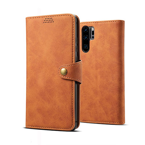 Leather Case Stands Flip Cover T09 Holder for Huawei P30 Pro Orange