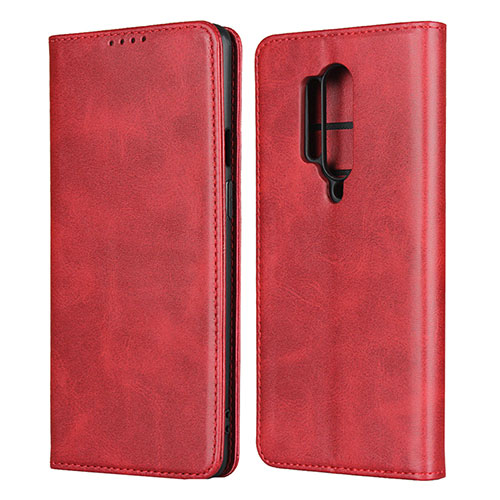 Leather Case Stands Flip Cover T09 Holder for OnePlus 8 Pro Red