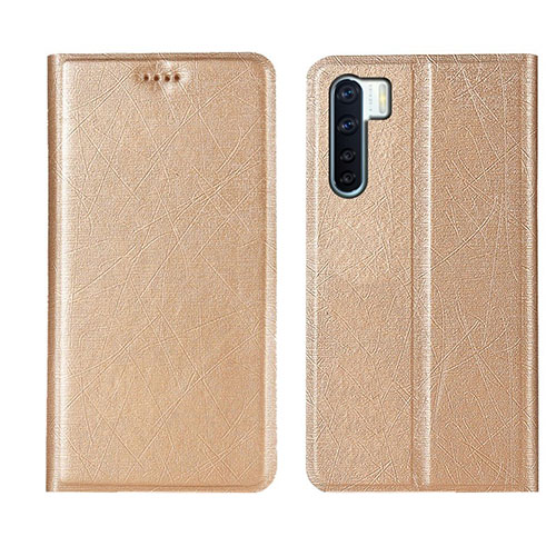 Leather Case Stands Flip Cover T09 Holder for Oppo K7 5G Gold