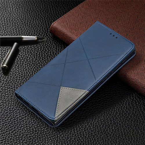 Leather Case Stands Flip Cover T09 Holder for Samsung Galaxy Note 20 Ultra 5G Blue