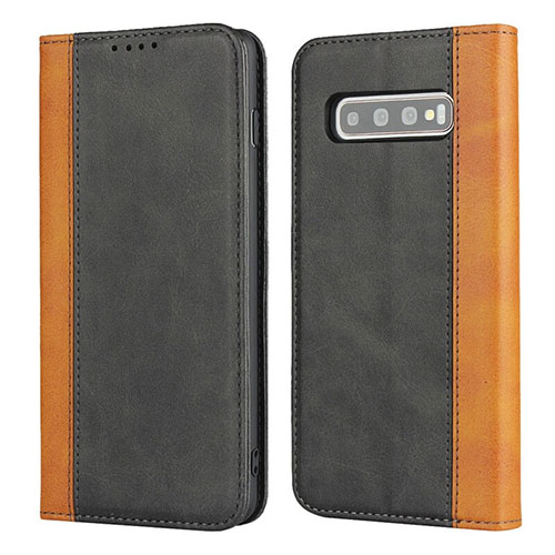 Leather Case Stands Flip Cover T09 Holder for Samsung Galaxy S10 5G Black