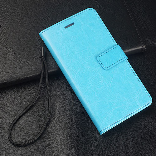 Leather Case Stands Flip Cover T09 Holder for Samsung Galaxy S10e Sky Blue