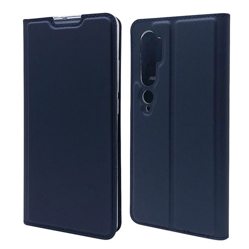 Leather Case Stands Flip Cover T09 Holder for Xiaomi Mi Note 10 Blue