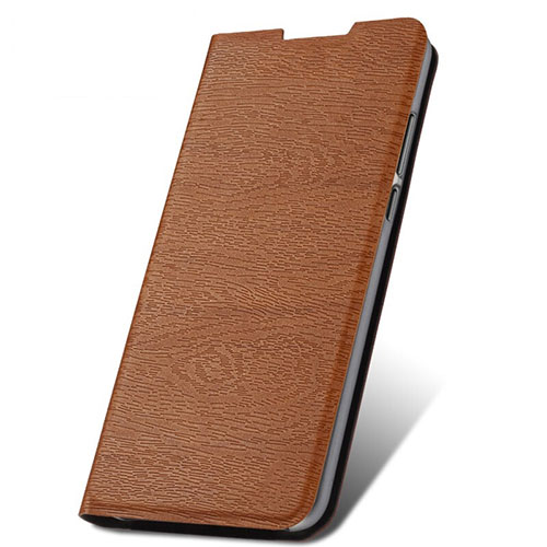 Leather Case Stands Flip Cover T09 Holder for Xiaomi Redmi Note 8 Pro Brown