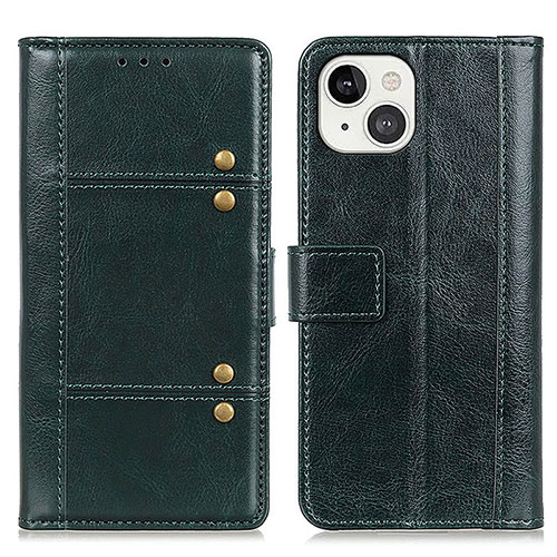 Leather Case Stands Flip Cover T10 Holder for Apple iPhone 13 Mini Green