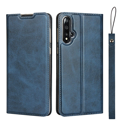 Leather Case Stands Flip Cover T10 Holder for Huawei Nova 5 Pro Blue