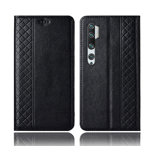 Leather Case Stands Flip Cover T10 Holder for Xiaomi Mi Note 10 Black