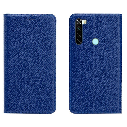 Leather Case Stands Flip Cover T10 Holder for Xiaomi Redmi Note 8 Blue