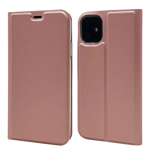 Leather Case Stands Flip Cover T11 Holder for Apple iPhone 11 Rose Gold