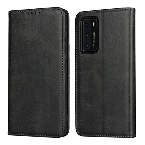 Leather Case Stands Flip Cover T11 Holder for Huawei P40 Black