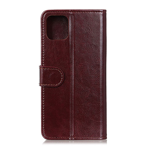 Leather Case Stands Flip Cover T11 Holder for Xiaomi Mi 11 Lite 4G Brown