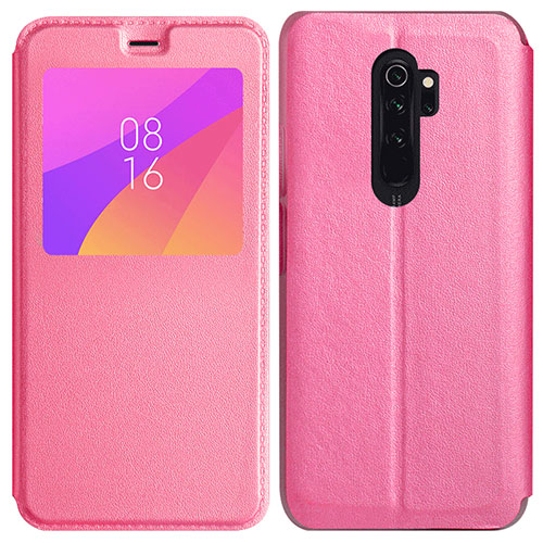 Leather Case Stands Flip Cover T11 Holder for Xiaomi Redmi Note 8 Pro Pink