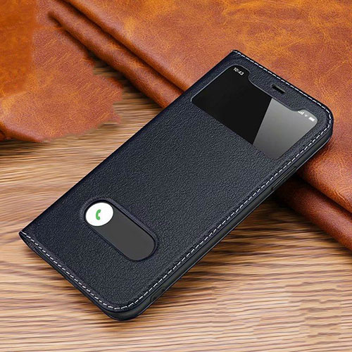 Leather Case Stands Flip Cover T12 Holder for Apple iPhone 11 Blue