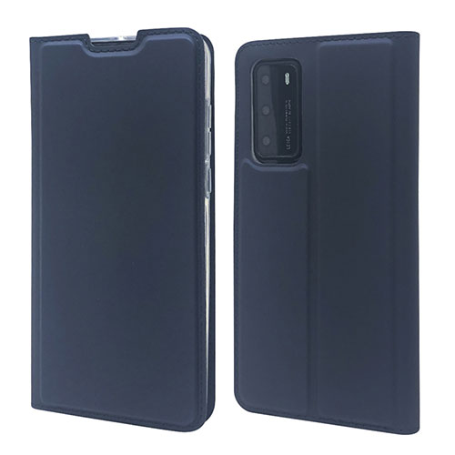 Leather Case Stands Flip Cover T12 Holder for Huawei P40 Blue