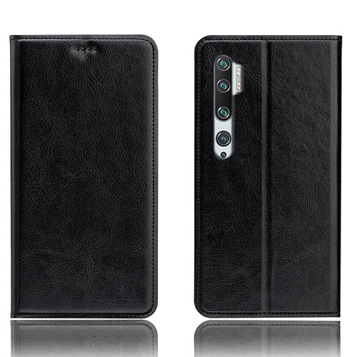 Leather Case Stands Flip Cover T12 Holder for Xiaomi Mi Note 10 Pro Black
