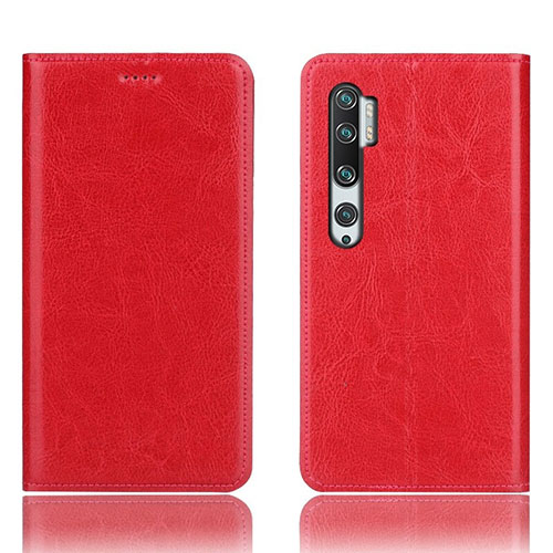 Leather Case Stands Flip Cover T12 Holder for Xiaomi Mi Note 10 Pro Red