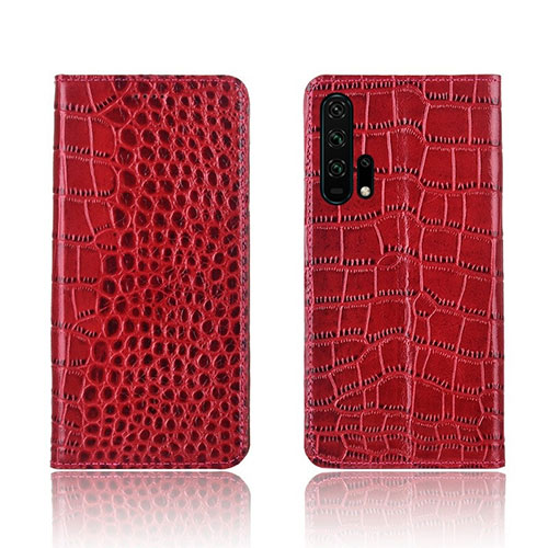 Leather Case Stands Flip Cover T14 Holder for Huawei Honor 20 Pro Red