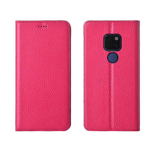 Leather Case Stands Flip Cover T15 Holder for Huawei Mate 20 Hot Pink