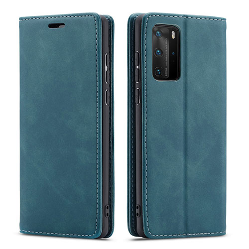 Leather Case Stands Flip Cover T15 Holder for Huawei P40 Pro Green