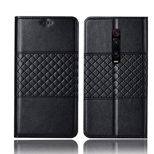 Leather Case Stands Flip Cover T15 Holder for Xiaomi Mi 9T Pro Black