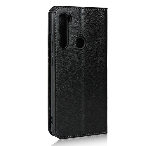 Leather Case Stands Flip Cover T15 Holder for Xiaomi Redmi Note 8 (2021) Black